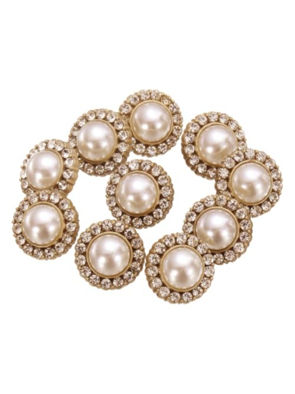 10 Pearlescent Sewing Buttons 1/2 inch Gold Metal Shank Replacement DIY Coat